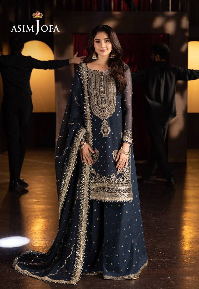 AJFO-02 EMBROIDERED CHIFFON UNSTITCHED