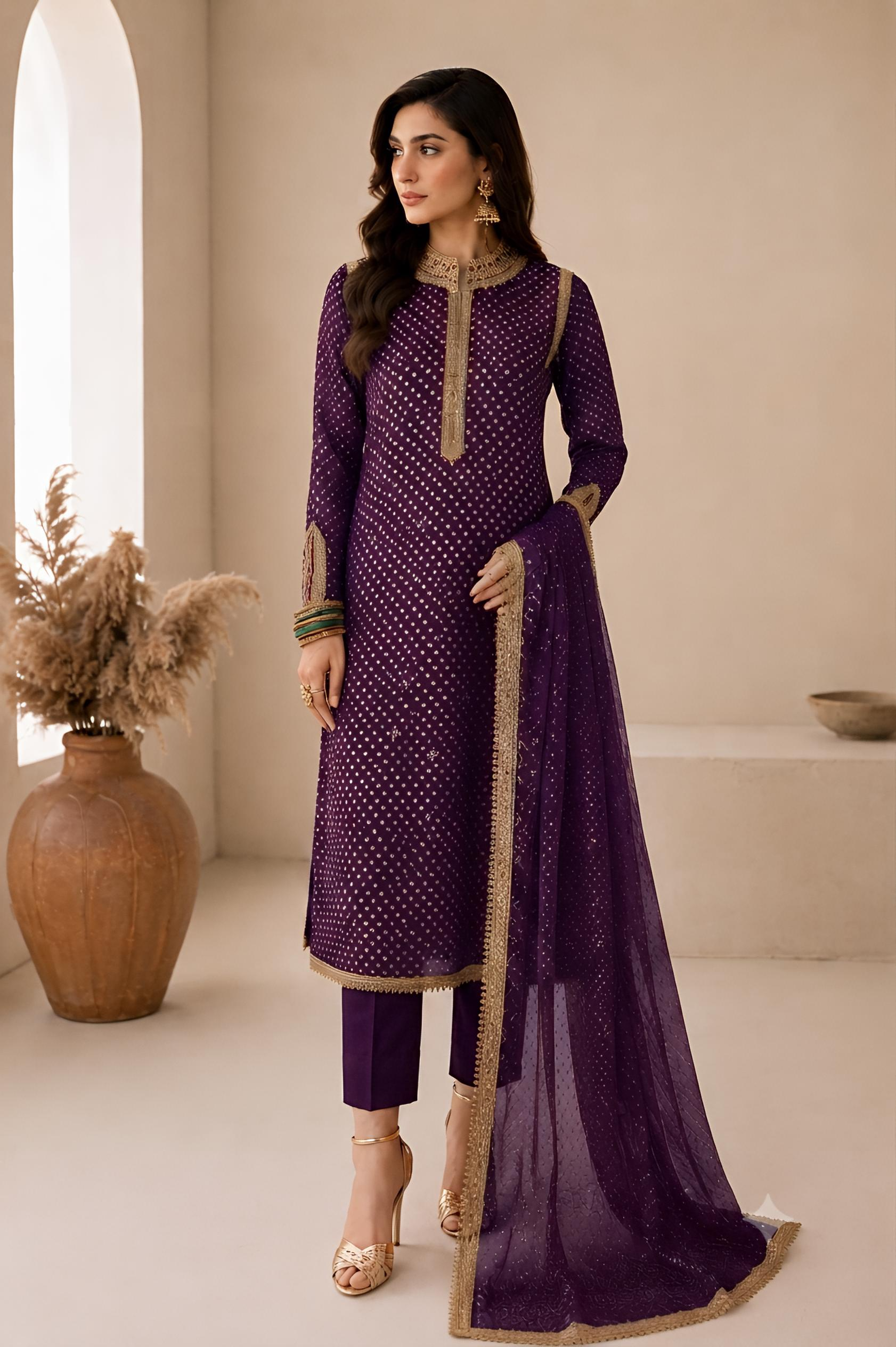Baroque Swiss - purple chunri