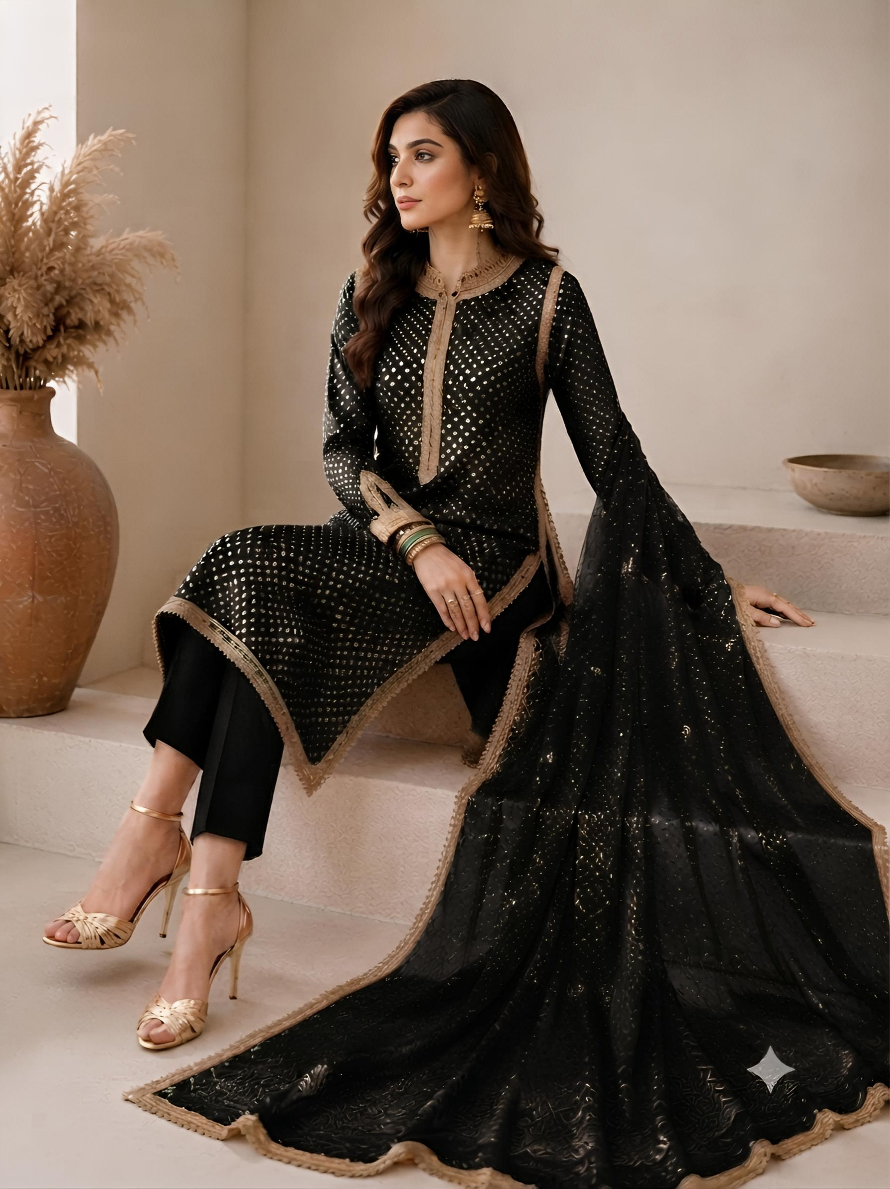 Baroque Swiss - black chunri
