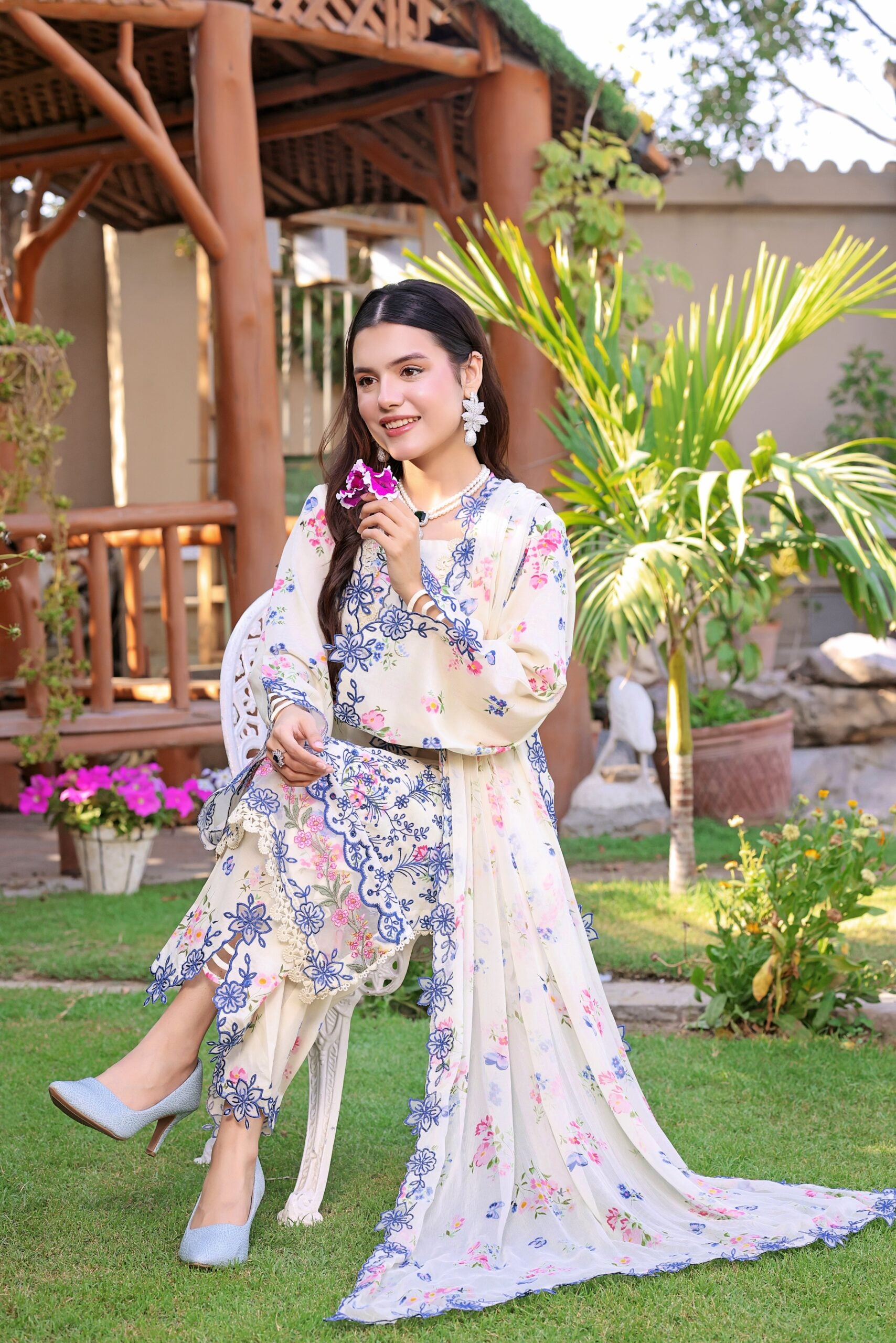Aneela’s Lawn - ivory blues
