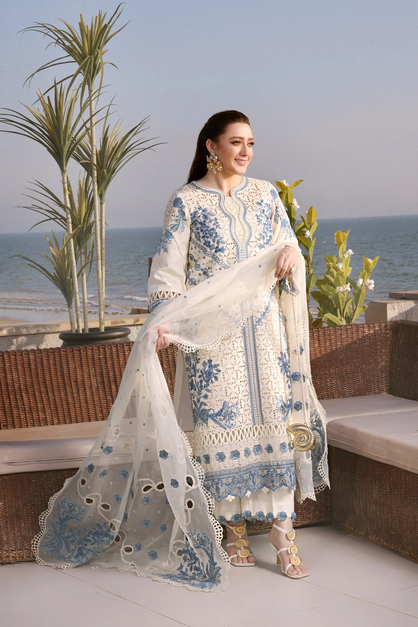 Aneela’s LAWN - white beauty