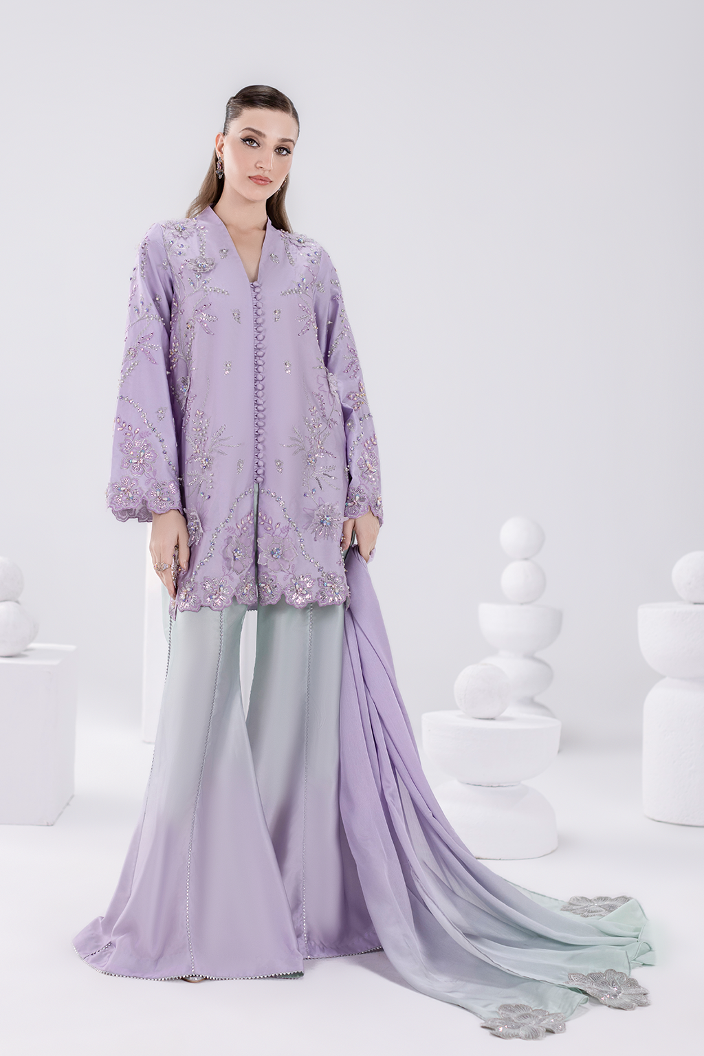 Amave AM-56 Luxury Silk Embroidered 3Pc Unstitched Suit