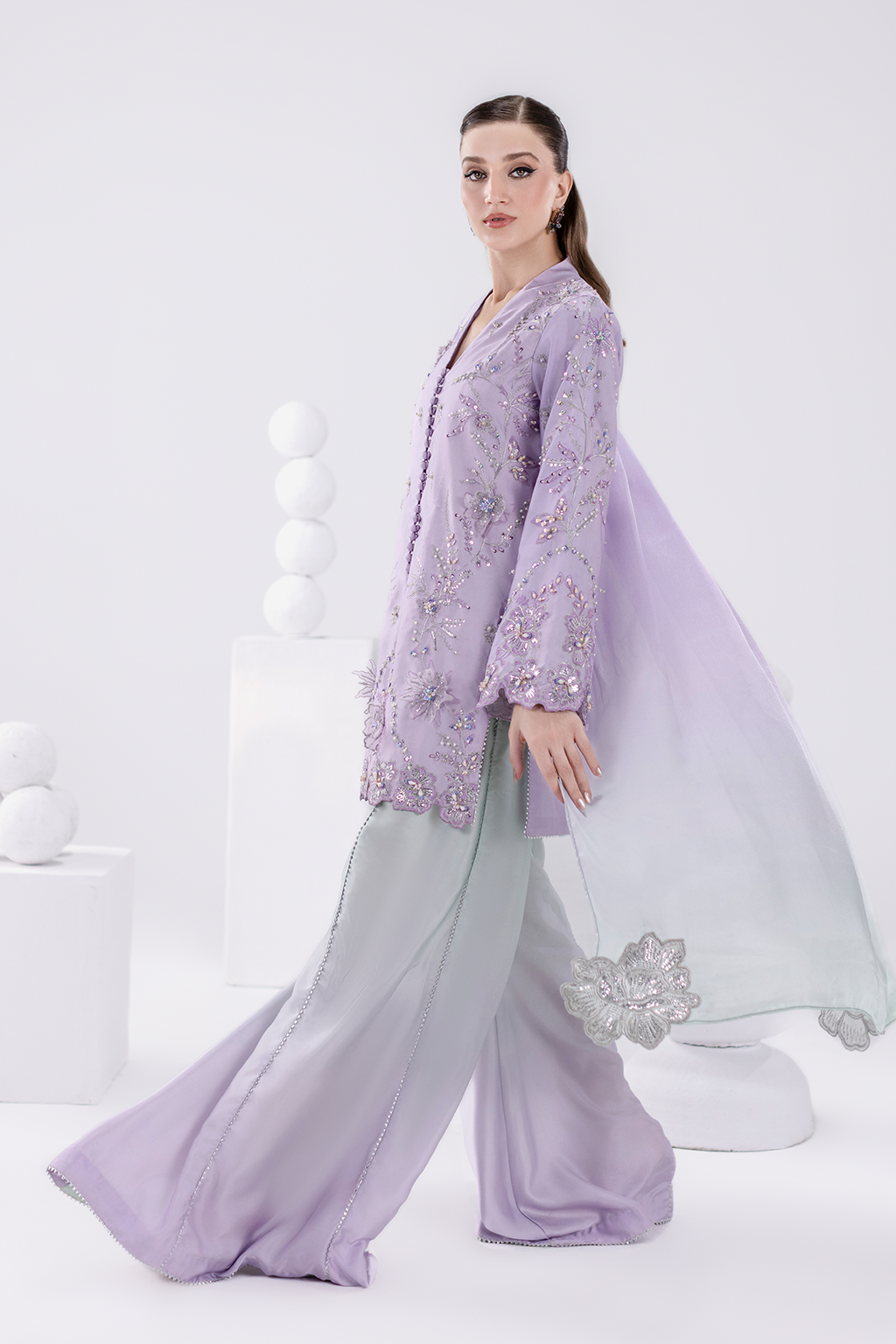 Amave AM-56 Luxury Silk Embroidered 3Pc Unstitched Suit