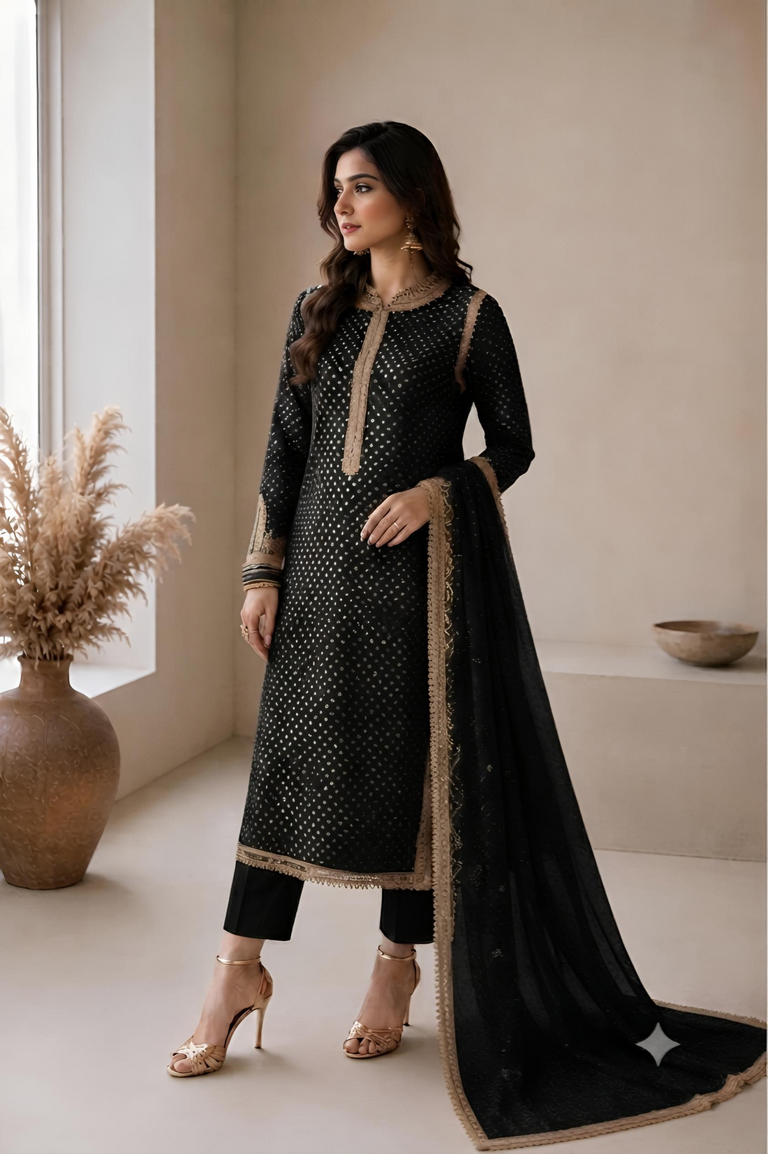 Baroque Swiss - black chunri