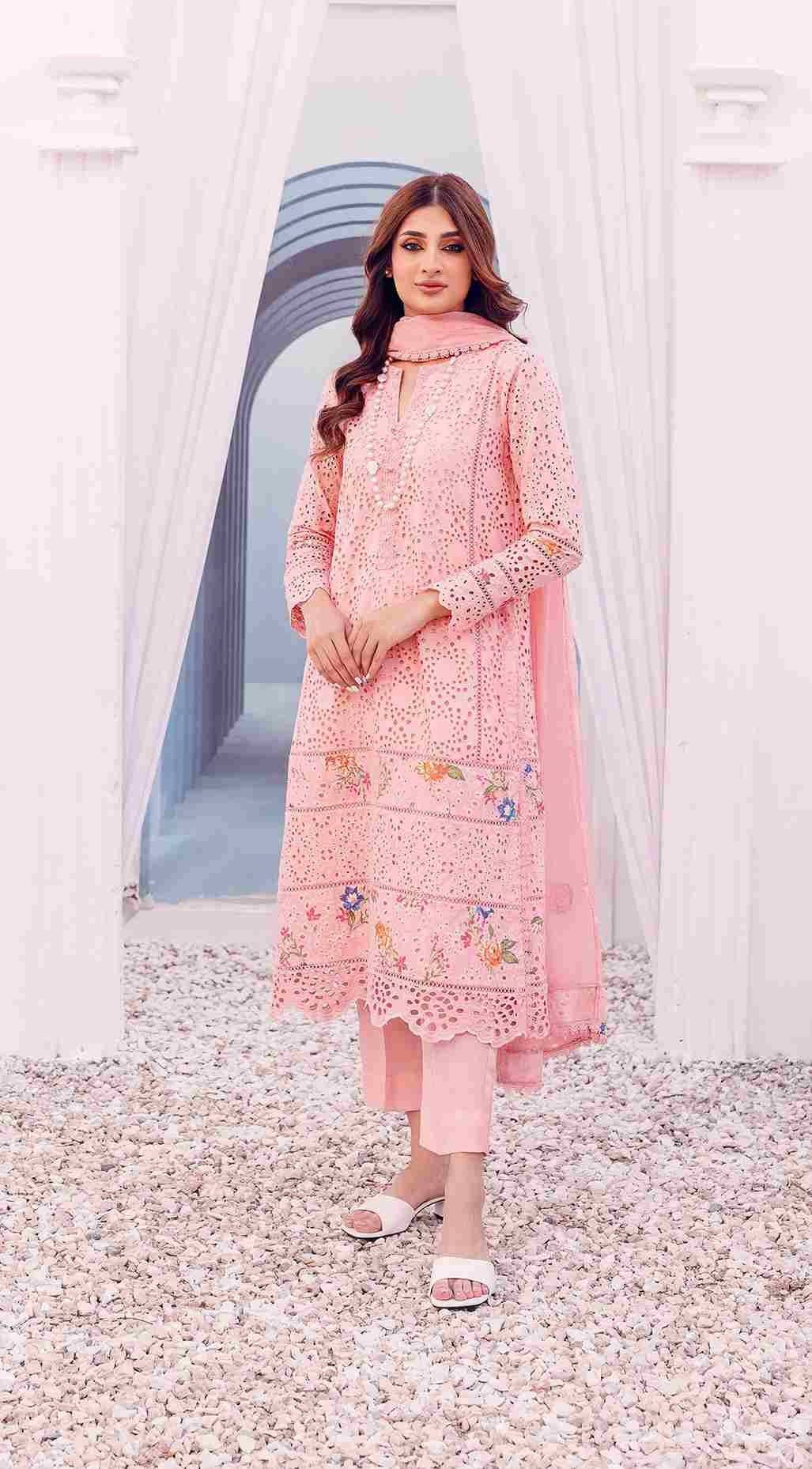 SABEEN ABBAS LAWN - Dove Pink