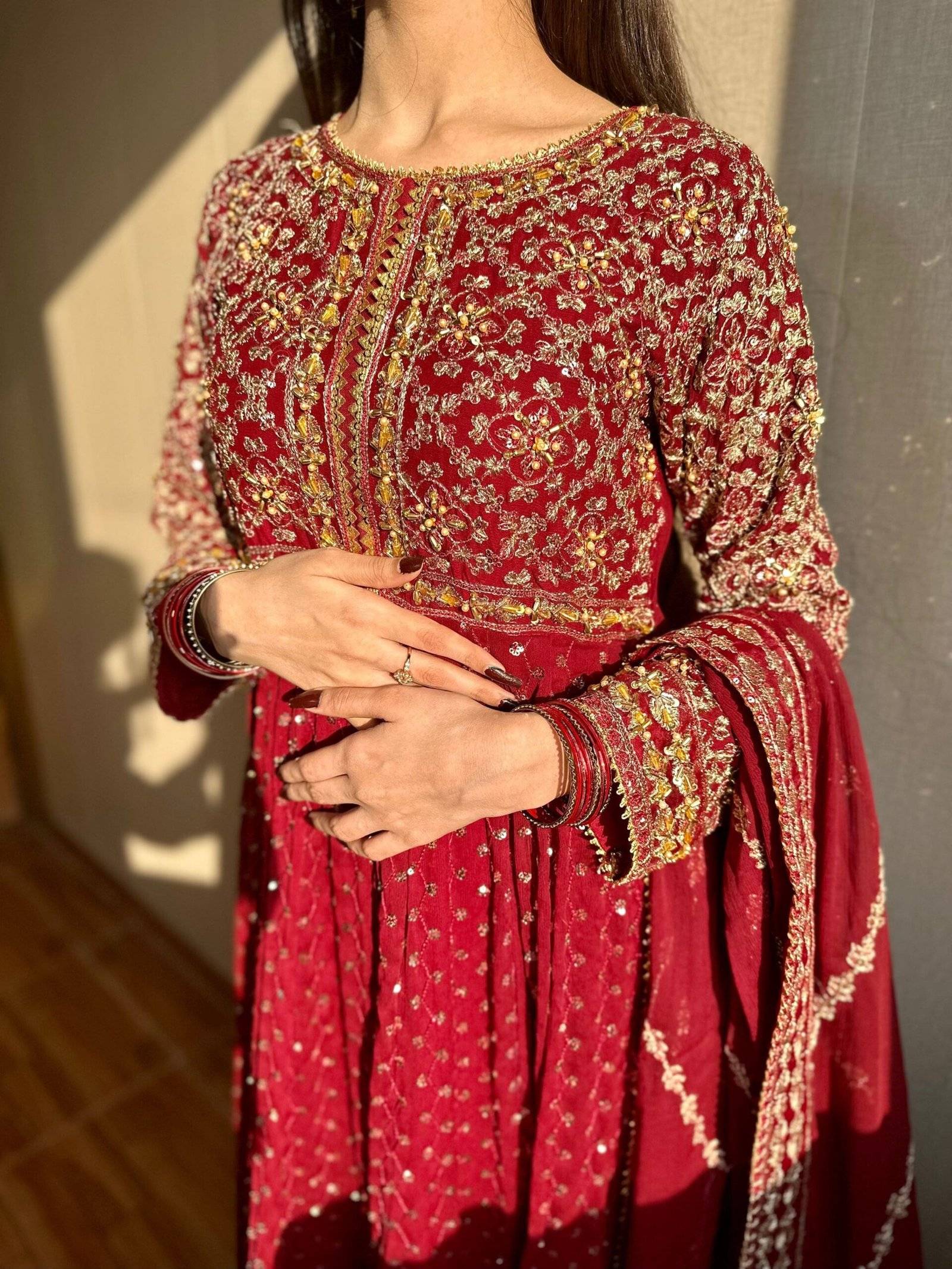 MAROON MAXI CHIFFON BATOOL