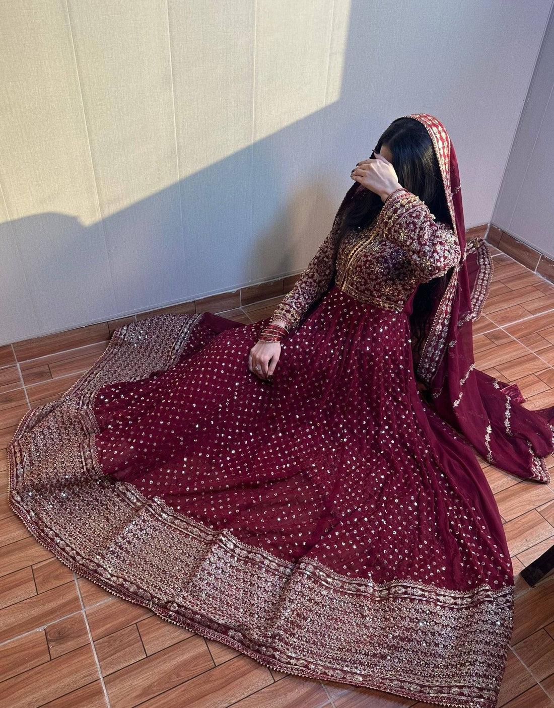 MAROON MAXI CHIFFON BATOOL
