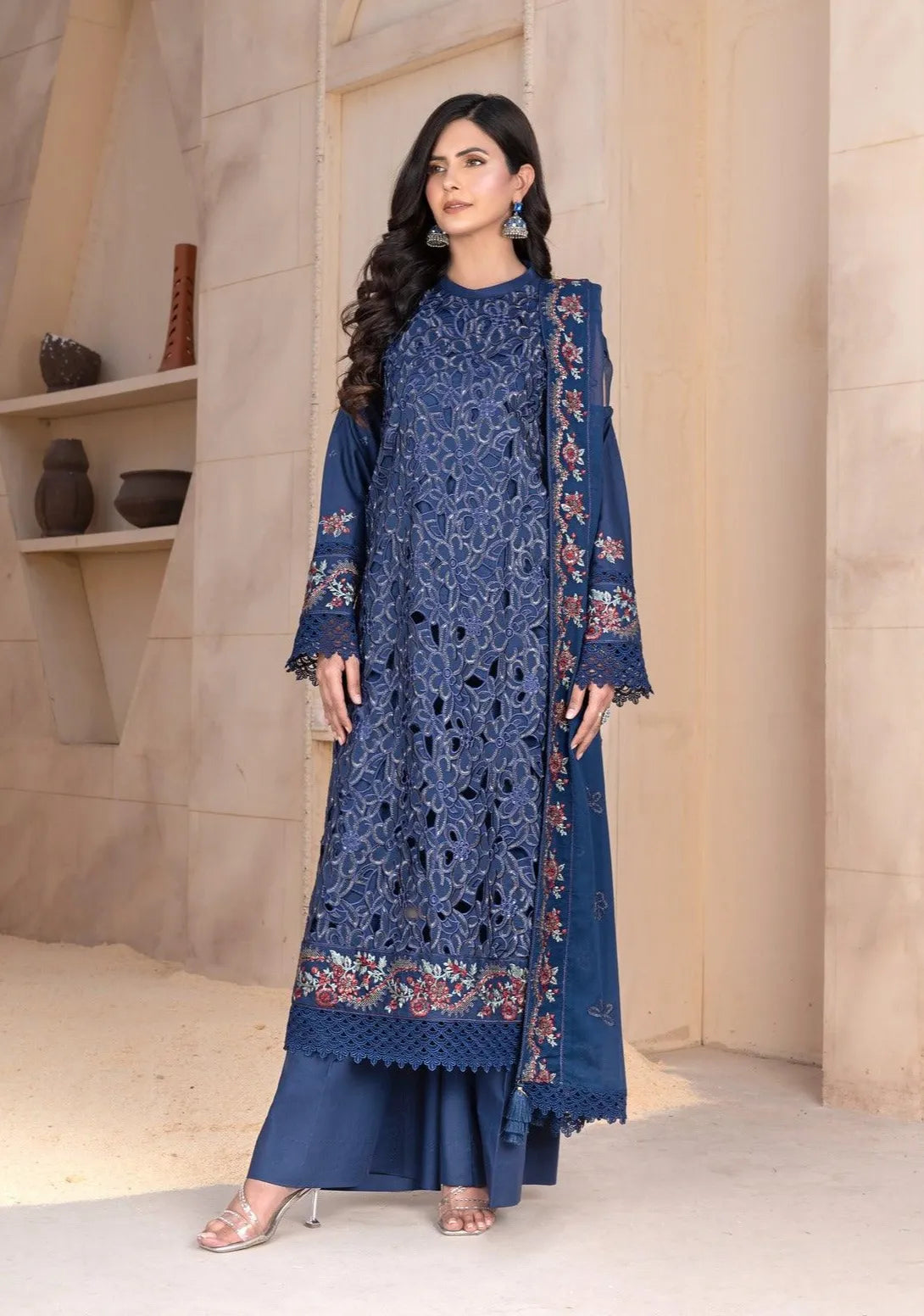 Warda Lawn | Blue laser chambeli