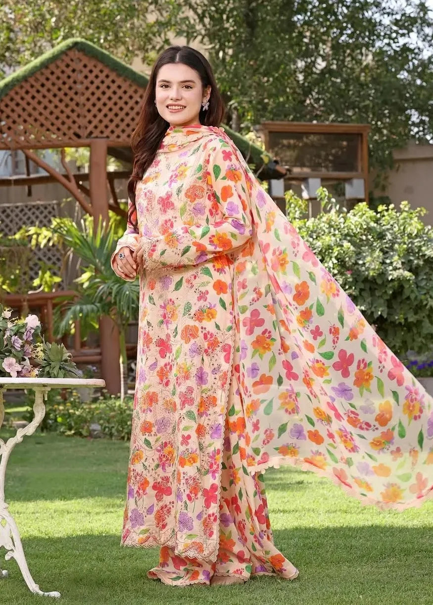 Aneelas Lawn | oranges flory