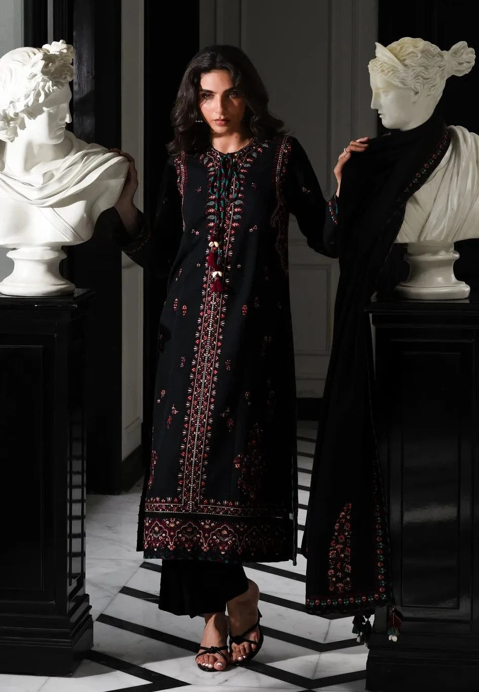 Black Kashmiri Luxury lawn