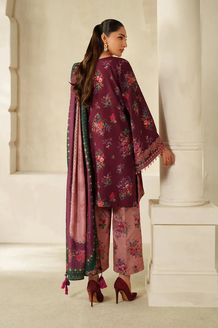 Baroque Lawn dupta - burgundy