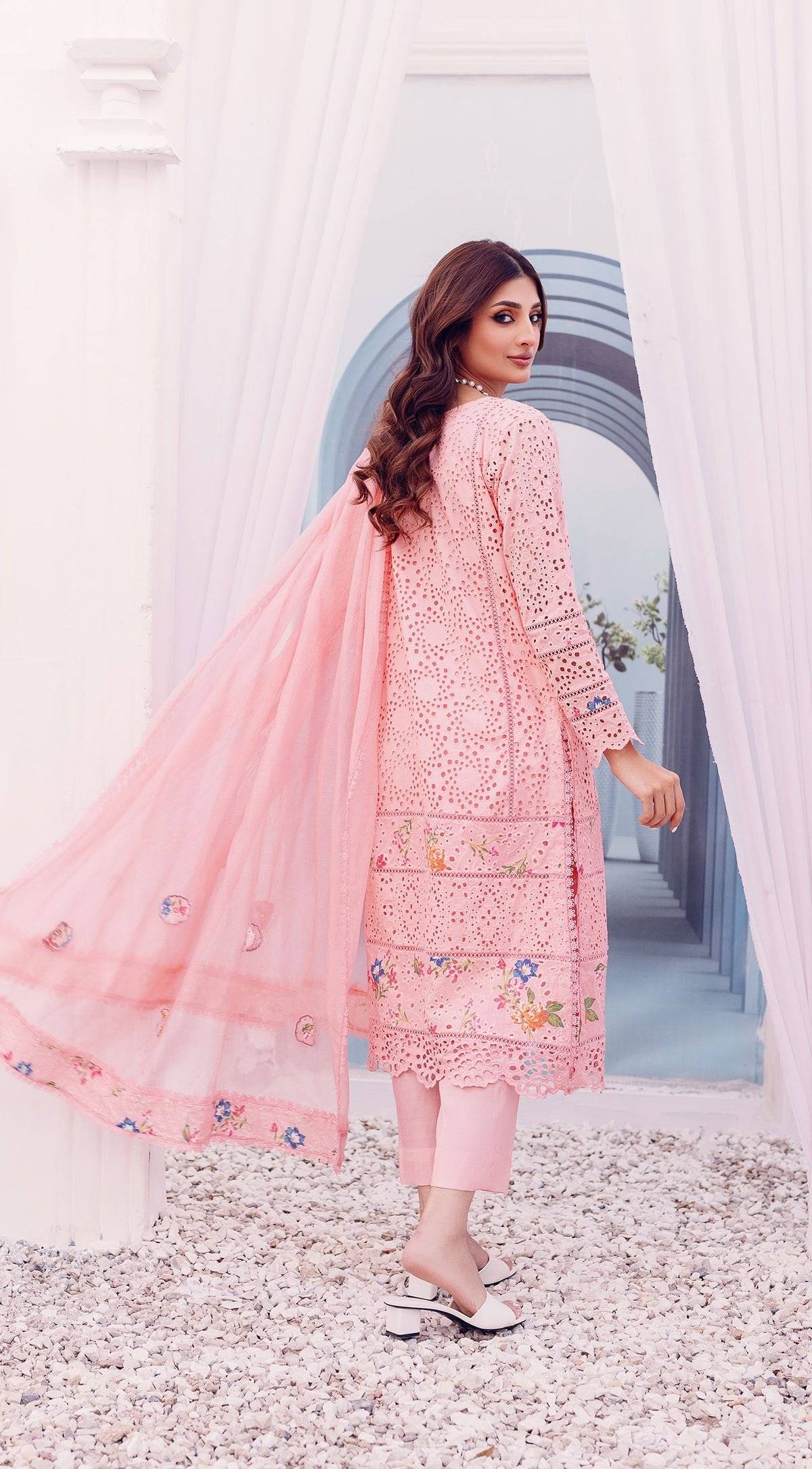 SABEEN ABBAS LAWN - Dove Pink