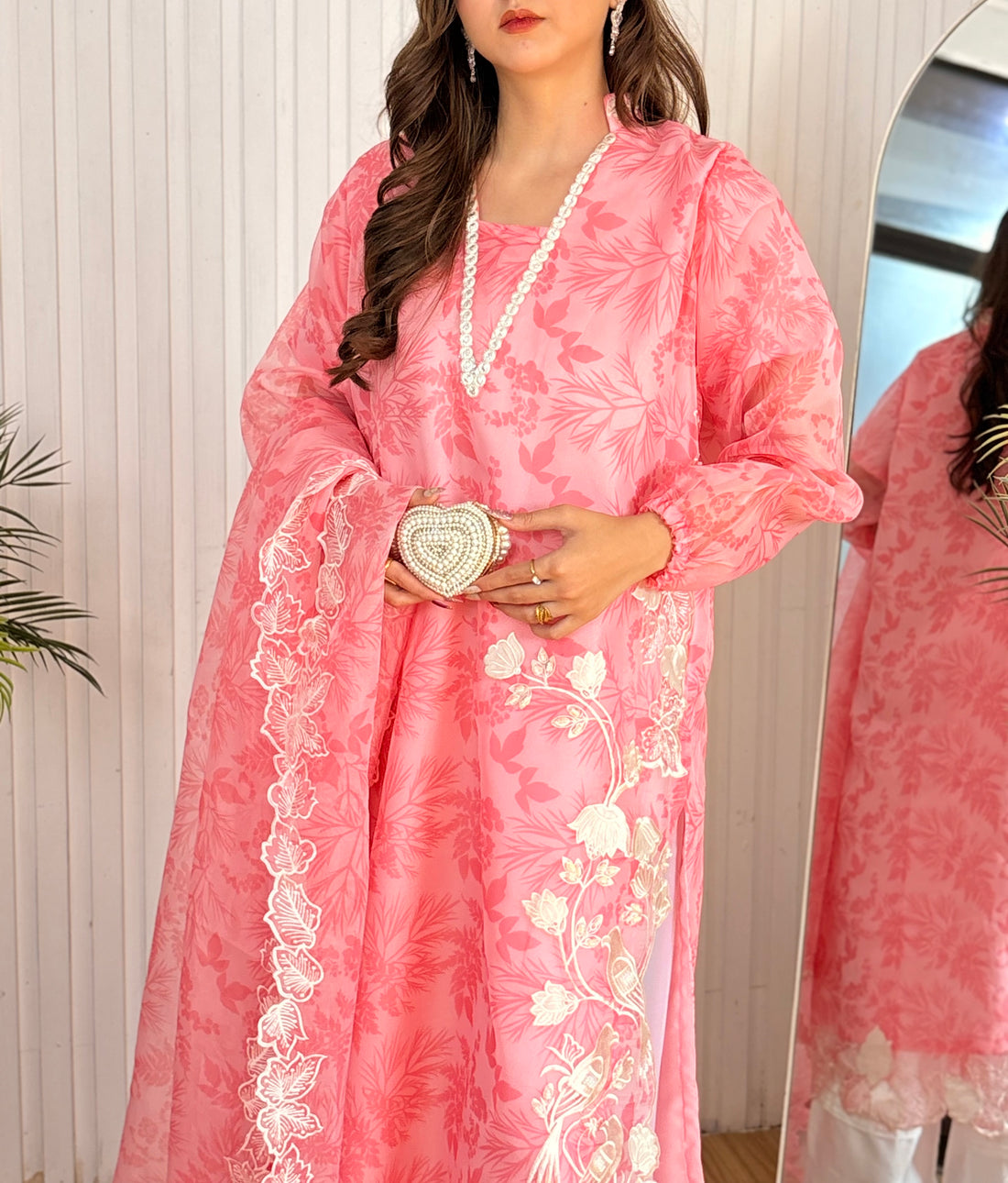 Mahira khan blush pink organza