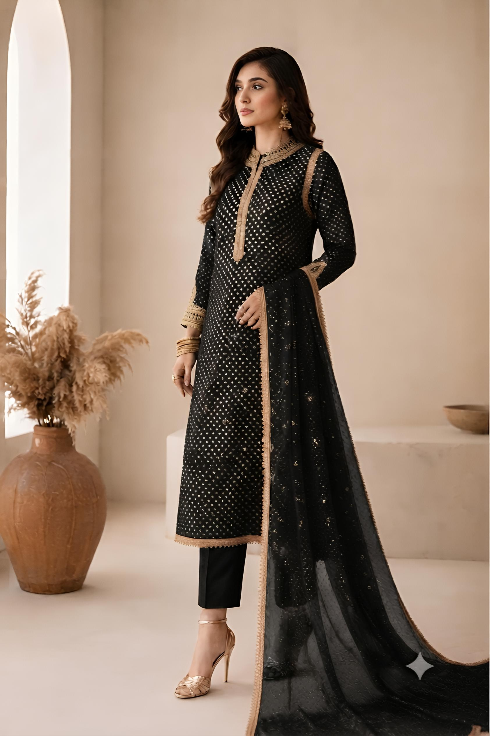 Baroque Swiss - black chunri