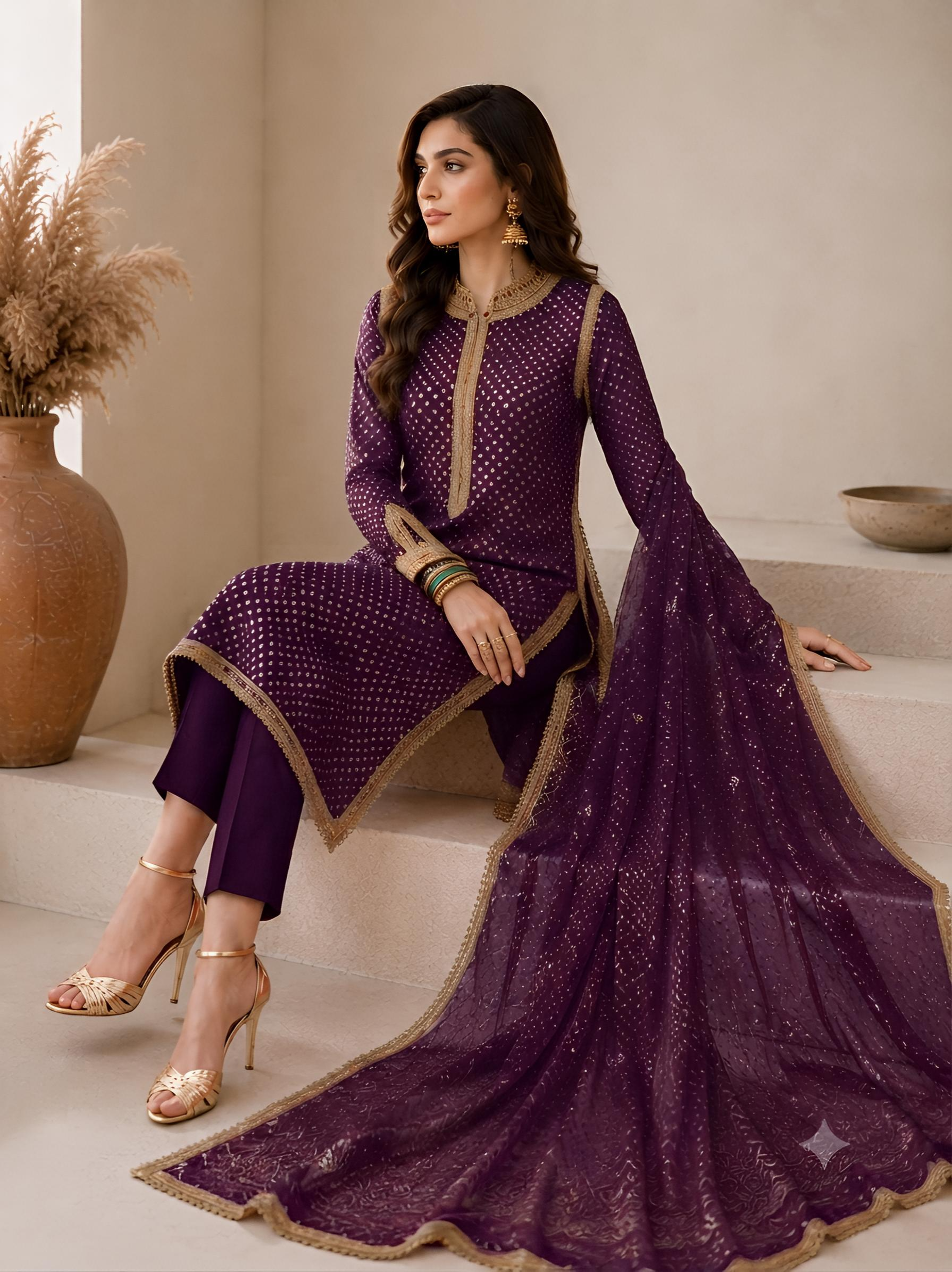 Baroque Swiss - purple chunri