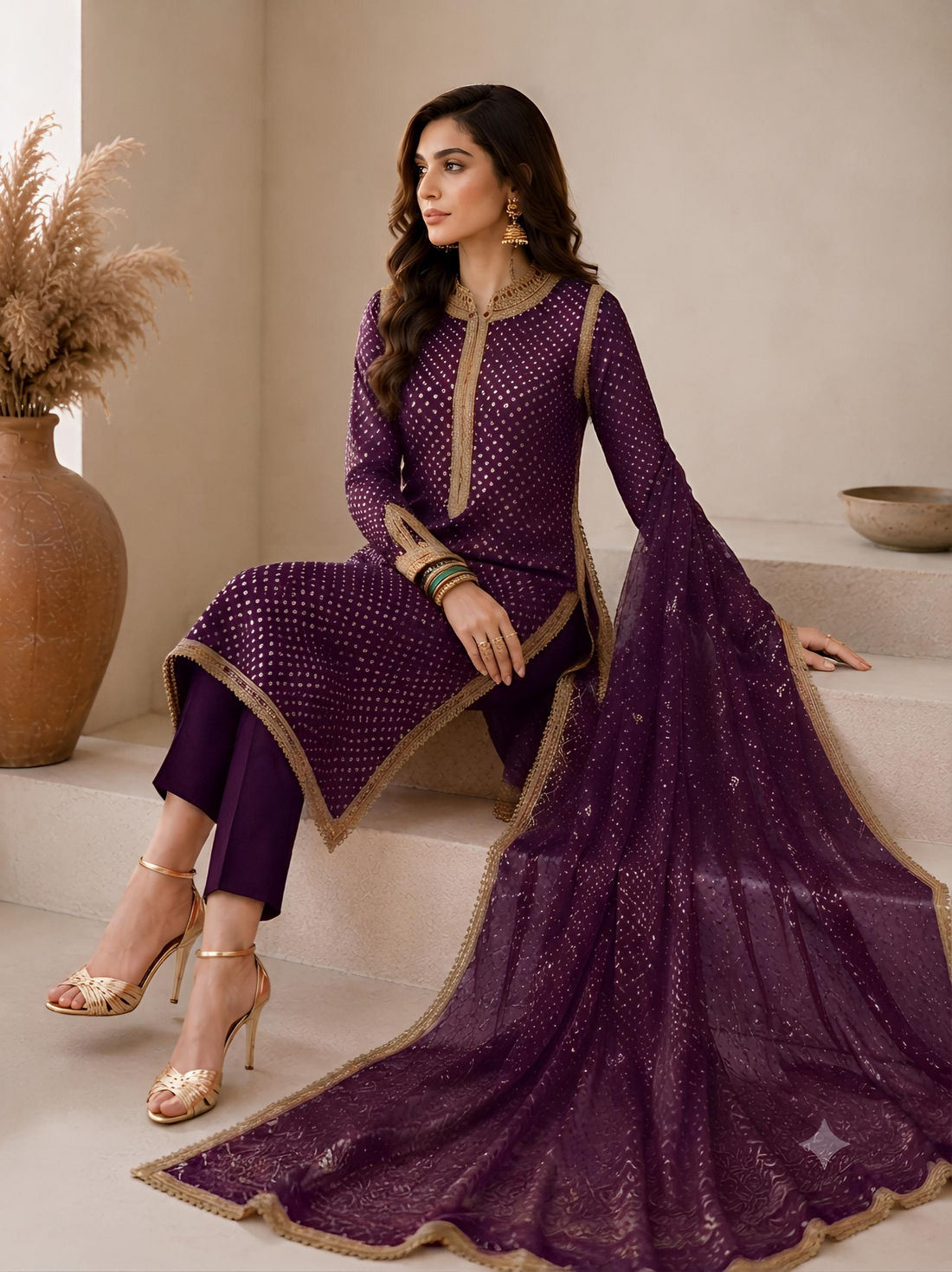 Baroque Swiss - purple chunri