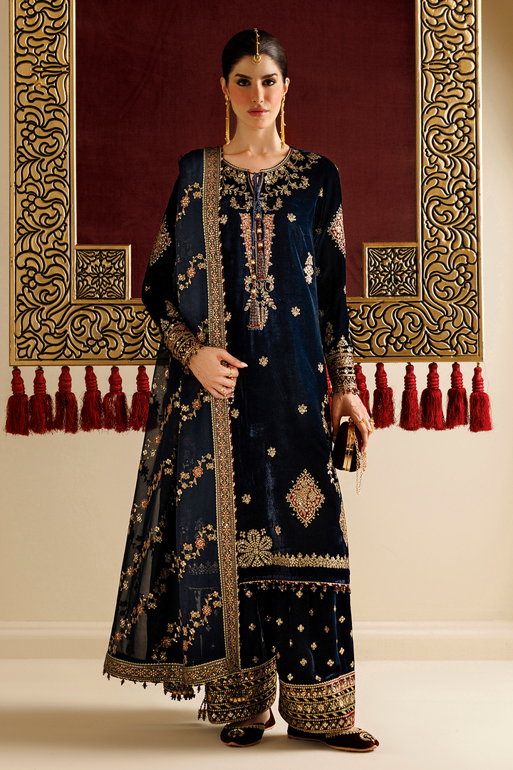 Jazmin Velvet - chandni deep blue