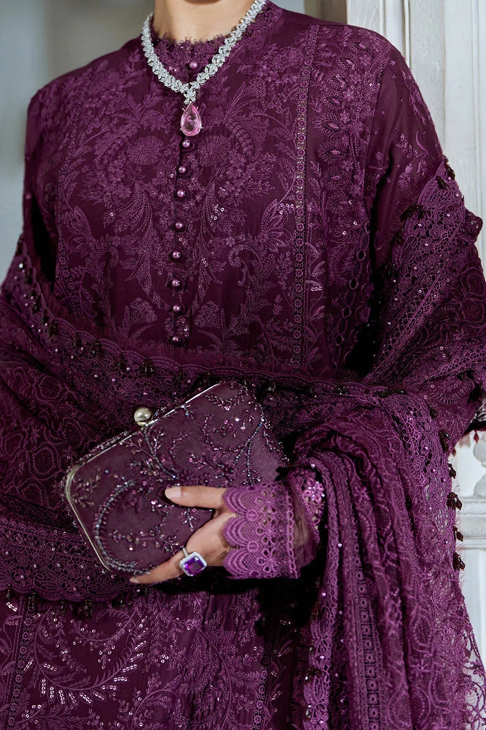 Sobia Nazir luxury Lawn | Burgundy