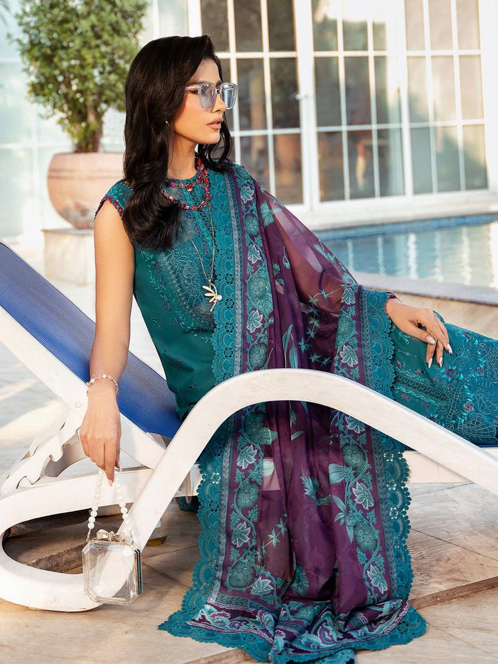 BIN ILYAS - LAWN -Teal leaf