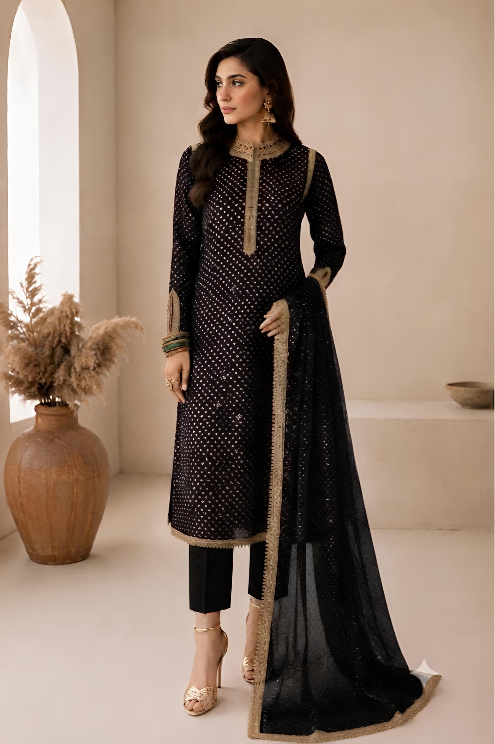 Baroque Swiss - black chunri