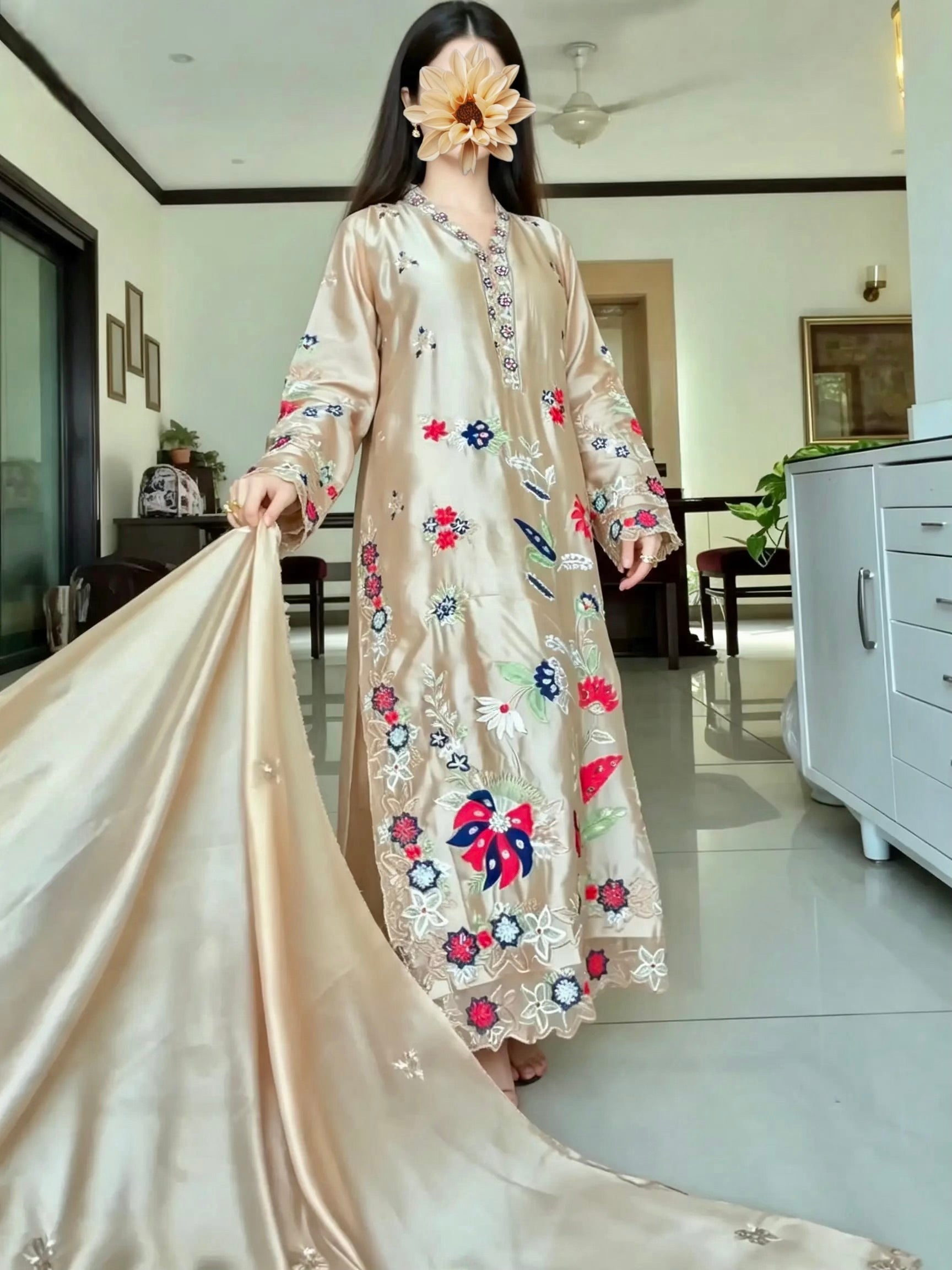 Noor e gul golden kaftan