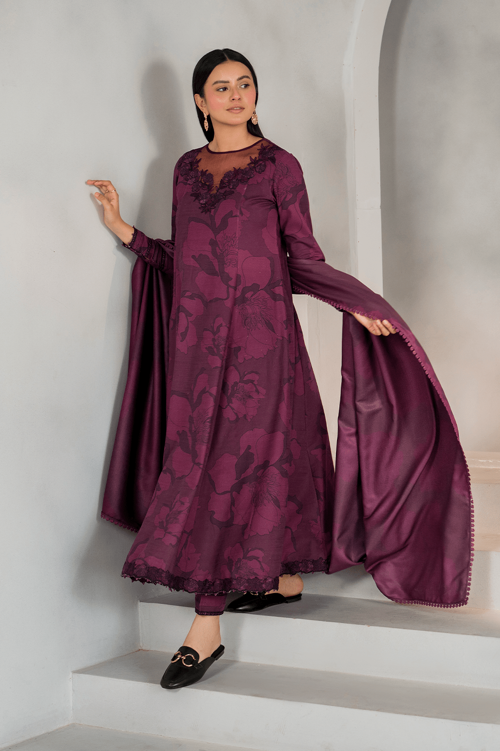 IZNIK LAWN - Plum cord
