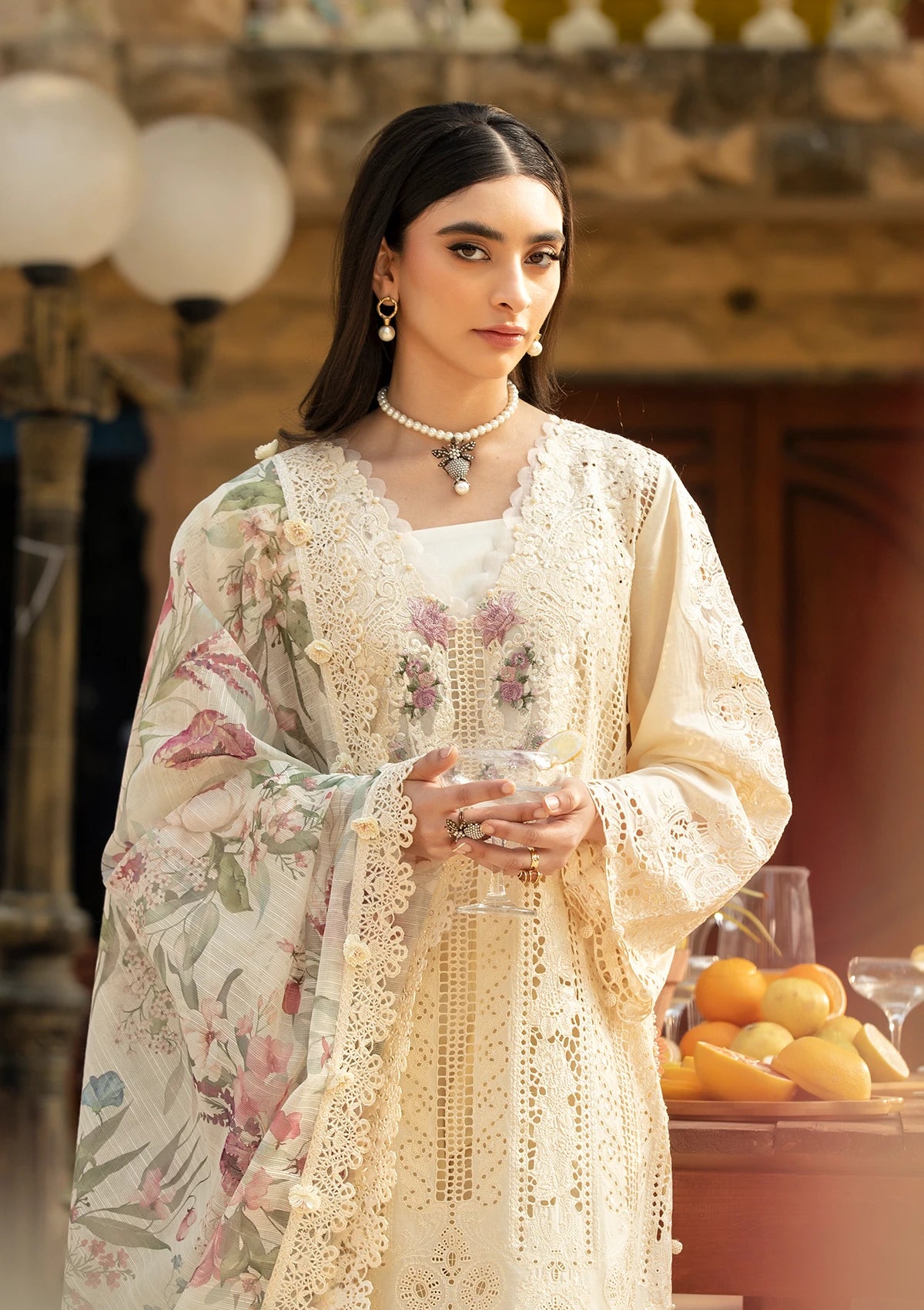 ELAF LAWN - ivory cream