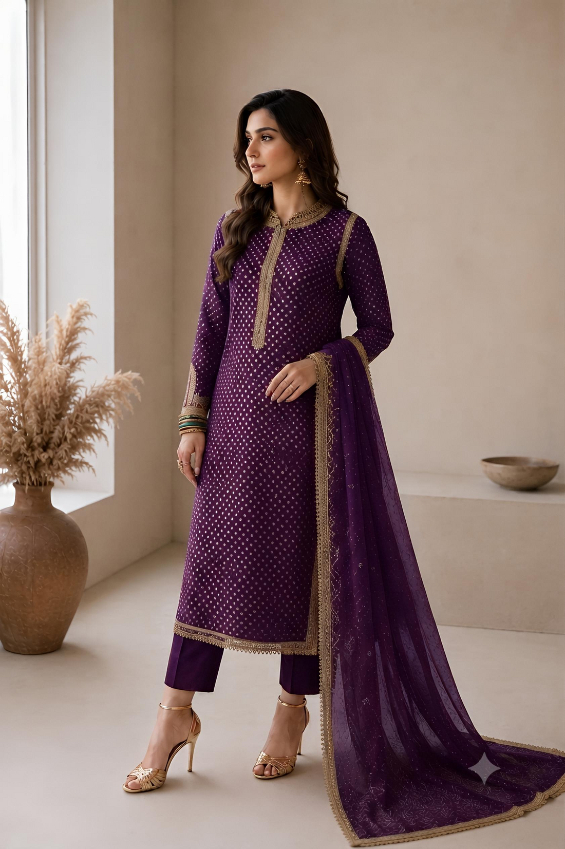 Baroque Swiss - purple chunri