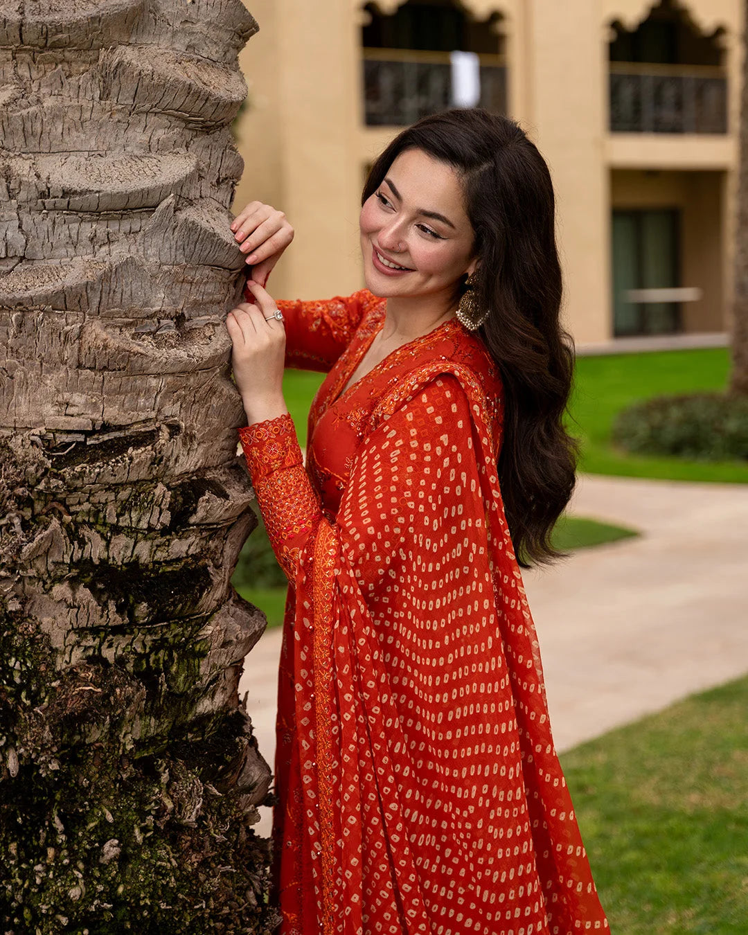 Faiza saqlain Lawn | burnt orange
