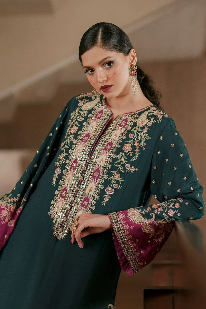 Ethnc kaftan | Zinc green