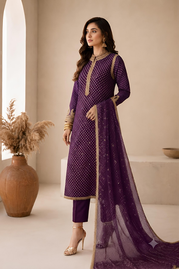 Baroque Swiss - purple chunri