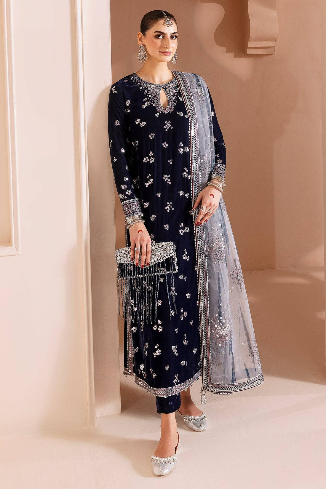 JAZMIN Velvet - Blue sew