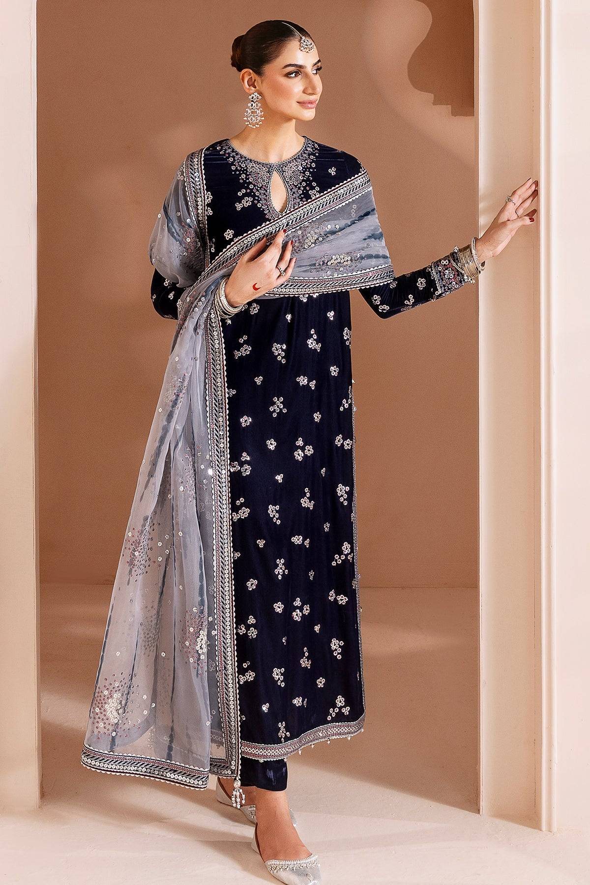 JAZMIN Velvet - Blue sew