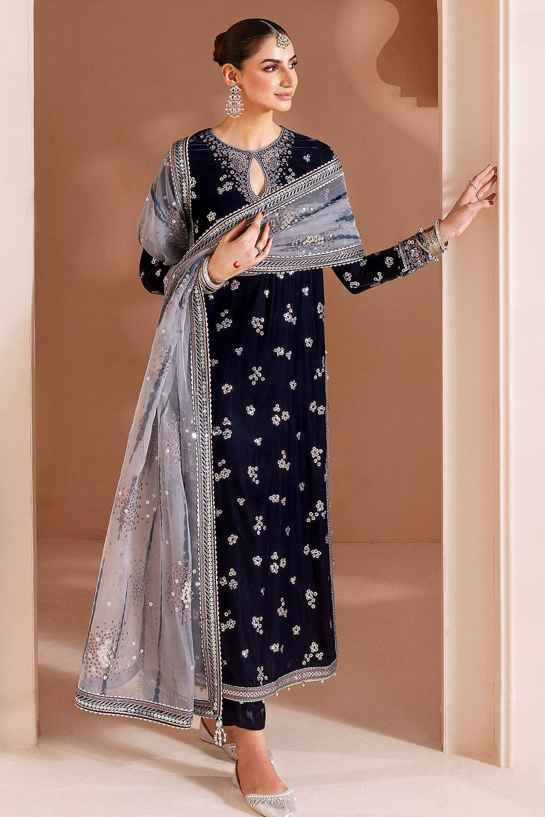 JAZMIN Velvet - Blue sew