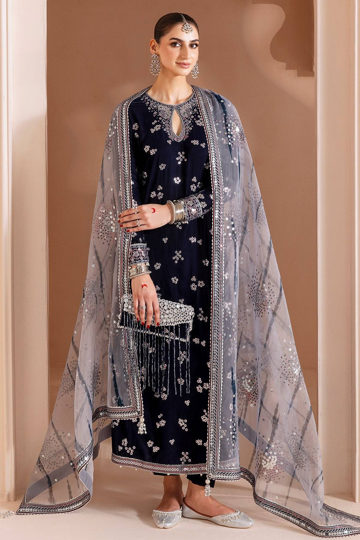 JAZMIN Velvet - Blue sew