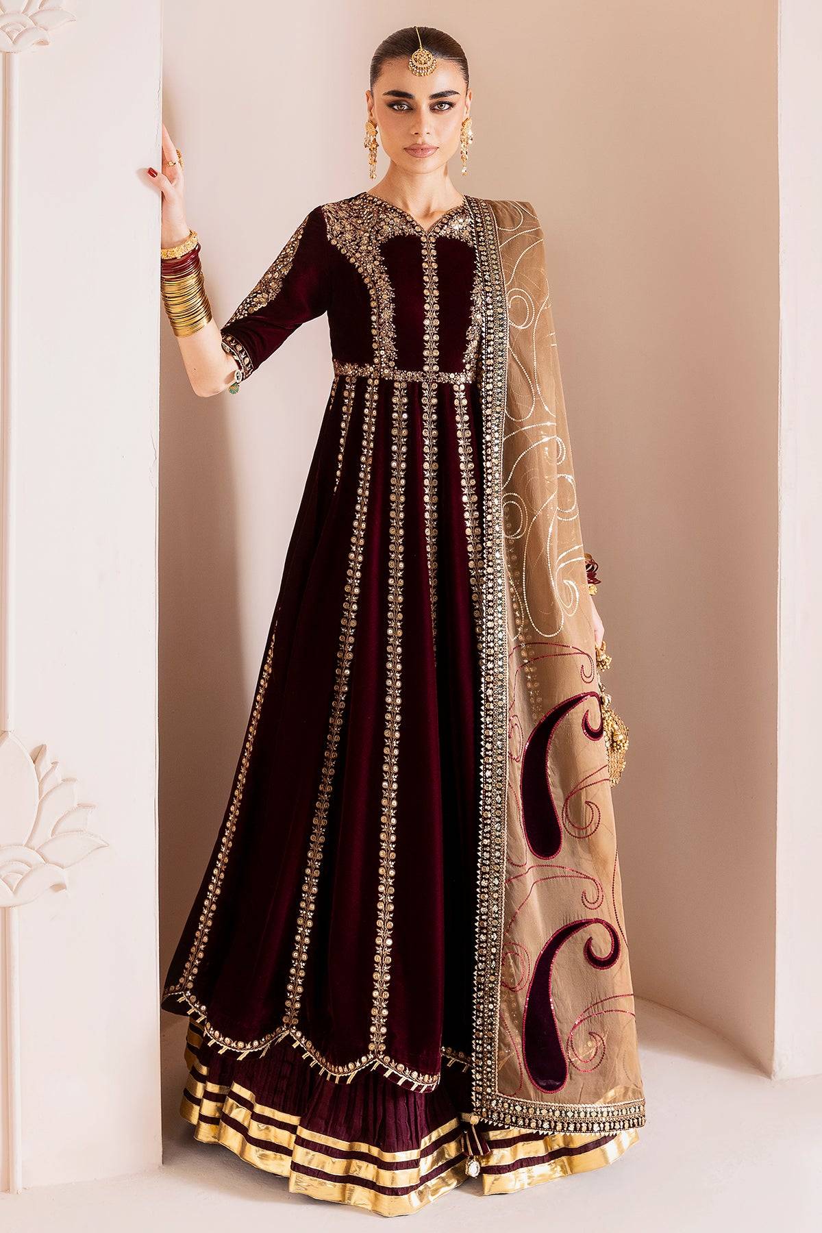 JAZMIN VELVET - Maroon Maxi D12