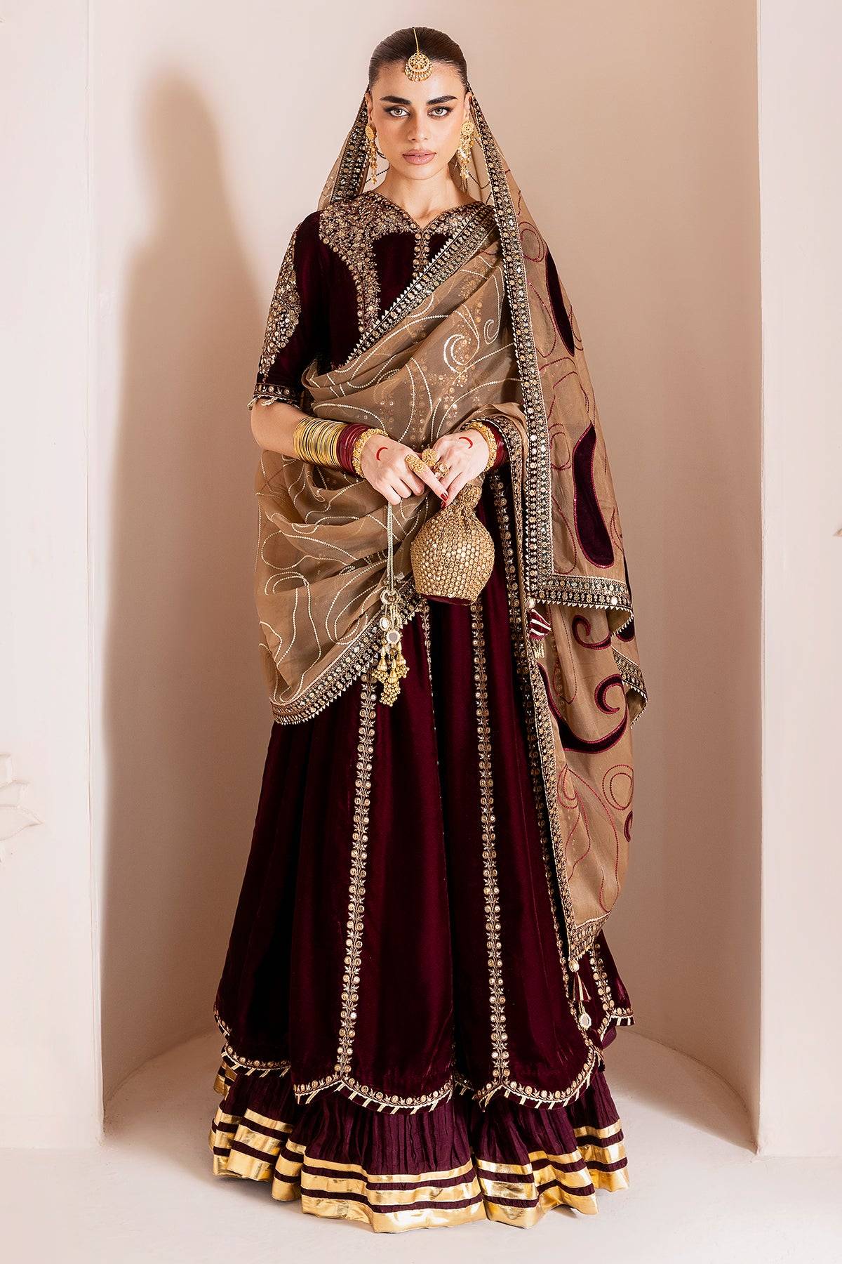 JAZMIN VELVET - Maroon Maxi D12