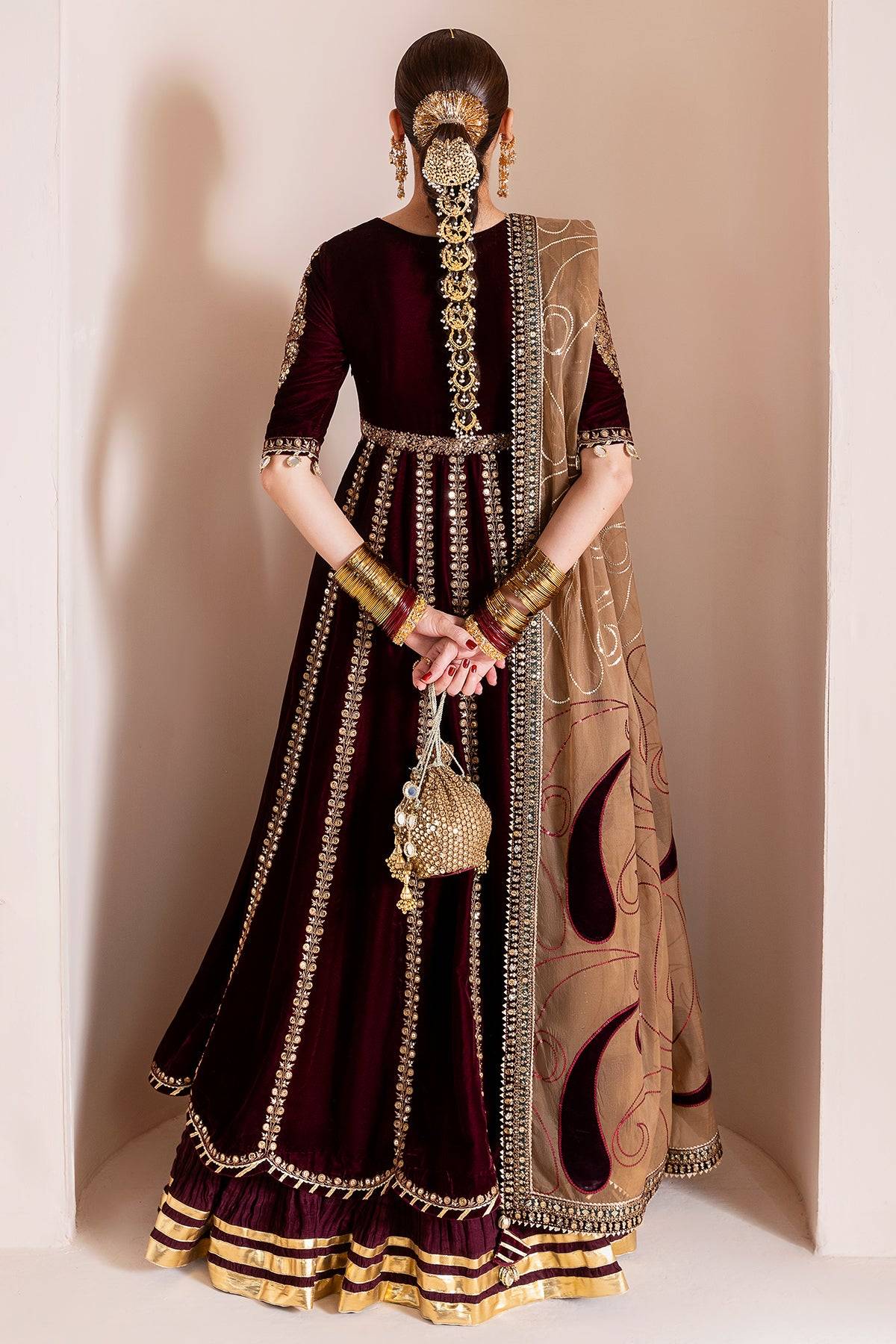 JAZMIN VELVET - Maroon Maxi D12