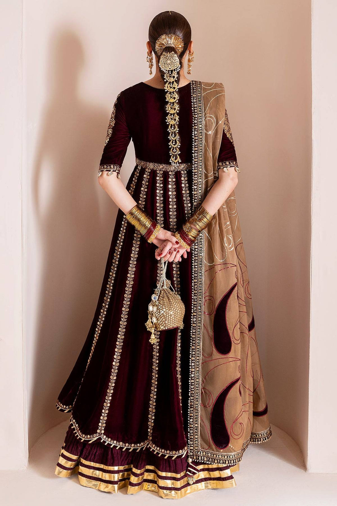 JAZMIN VELVET - Maroon Maxi D12