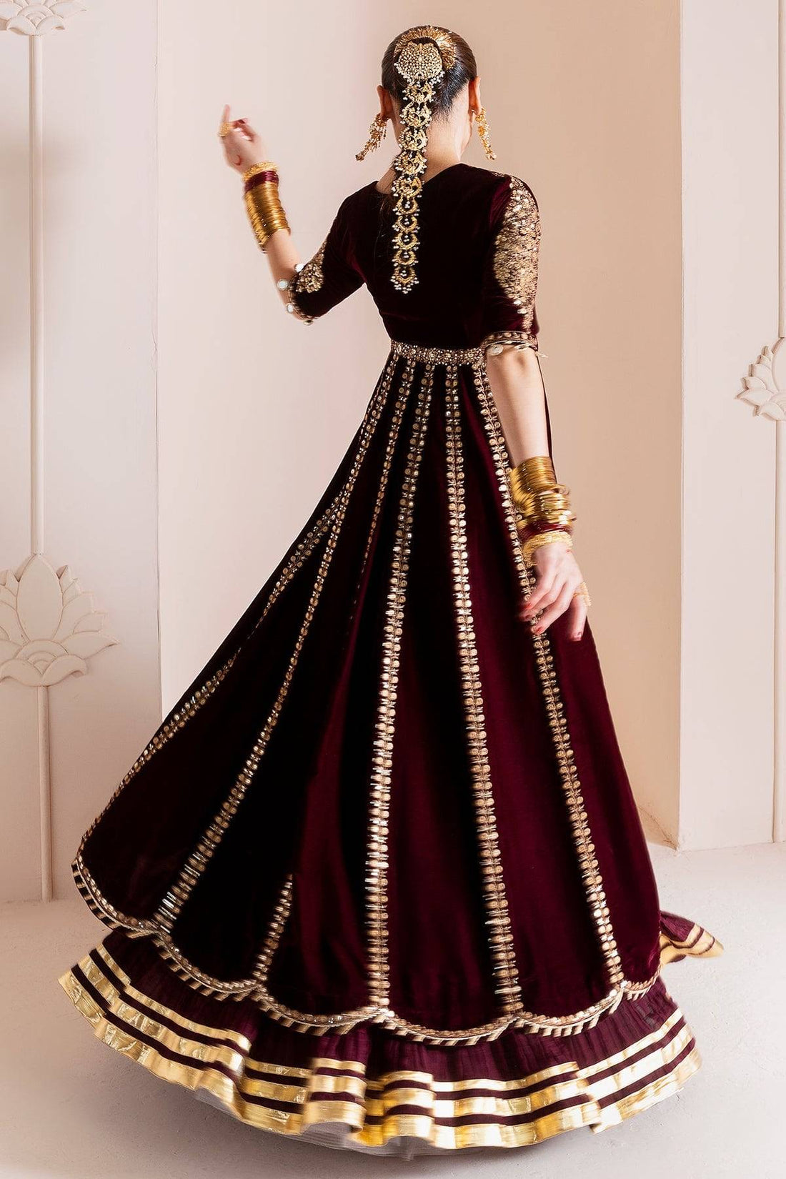 JAZMIN VELVET - Maroon Maxi D12