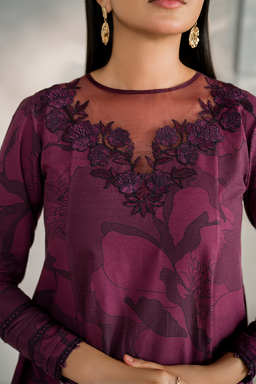 IZNIK LAWN - Plum cord