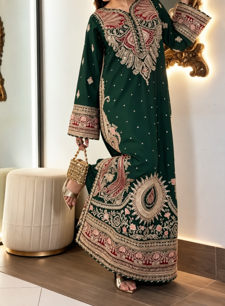 Ethnc - kaftan - Bottle green 03