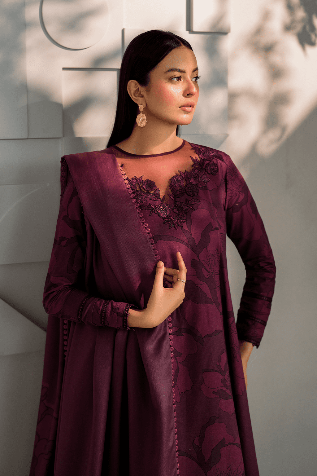 IZNIK LAWN - Plum cord