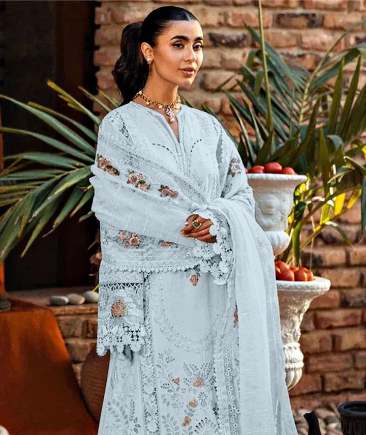 Akbar Aslam lawn | ice blue