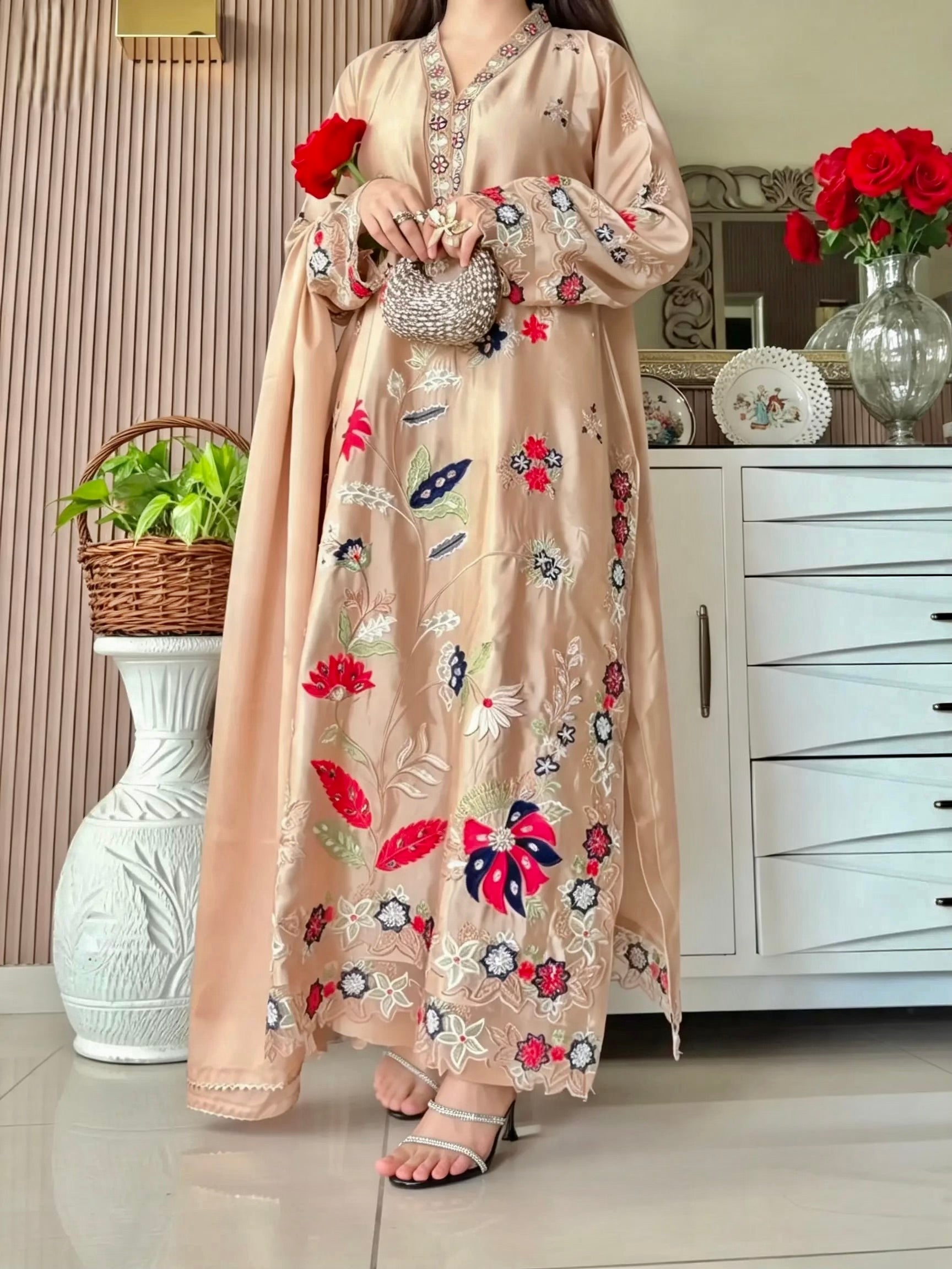 Noor e gul golden kaftan