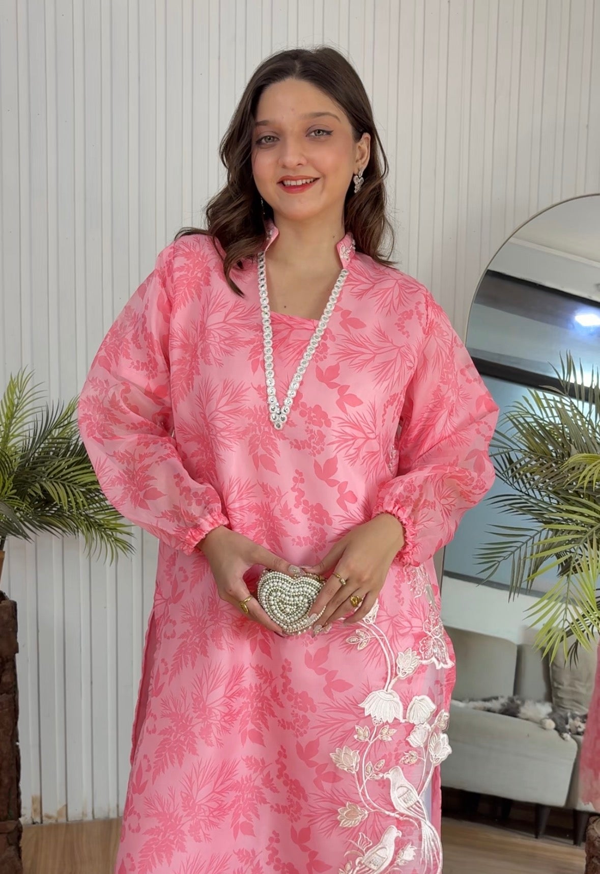 Mahira khan blush pink organza