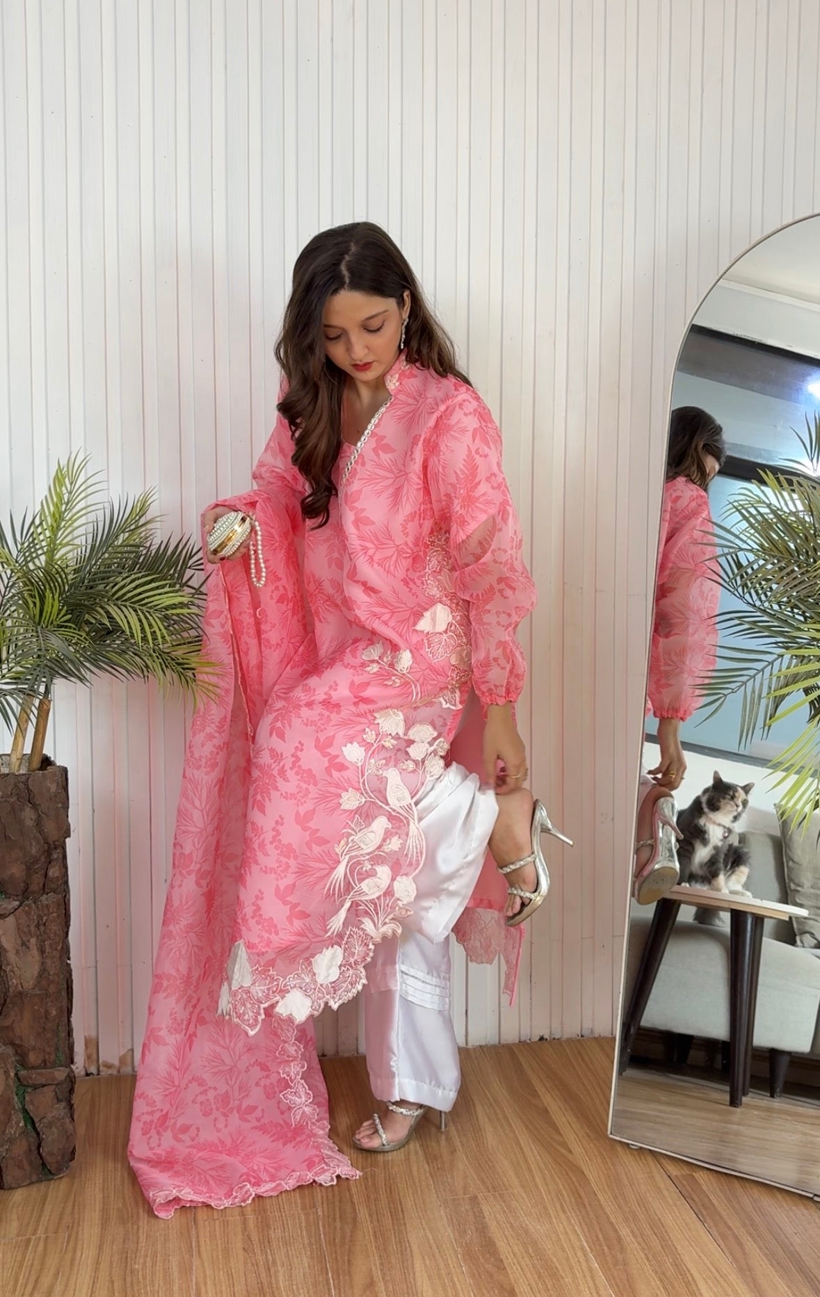 Mahira khan blush pink organza