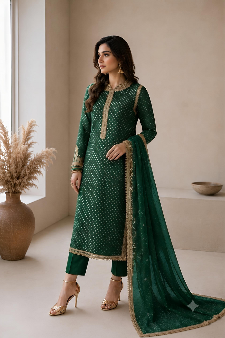 Baroque Swiss - green chunri
