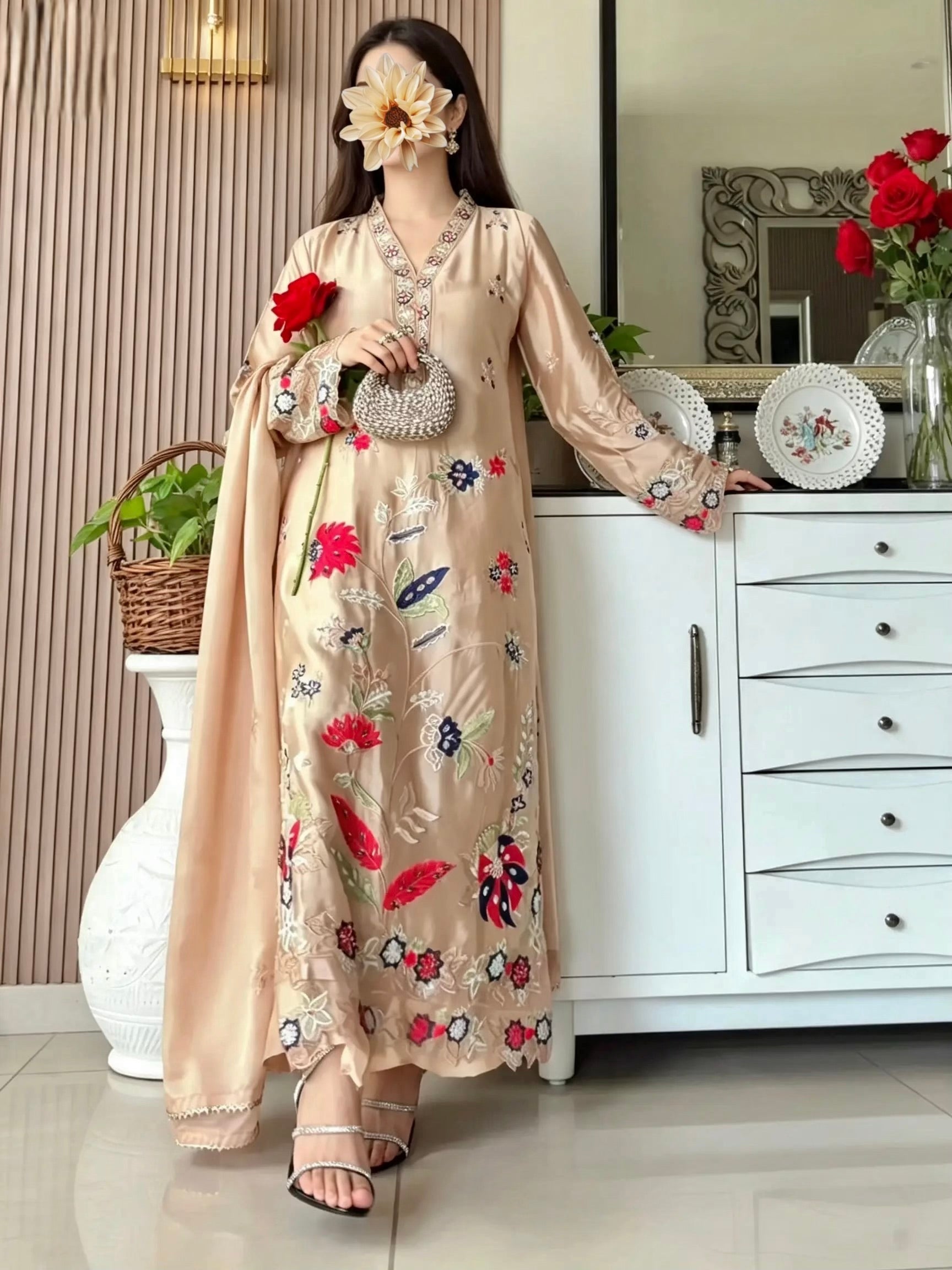Noor e gul golden kaftan
