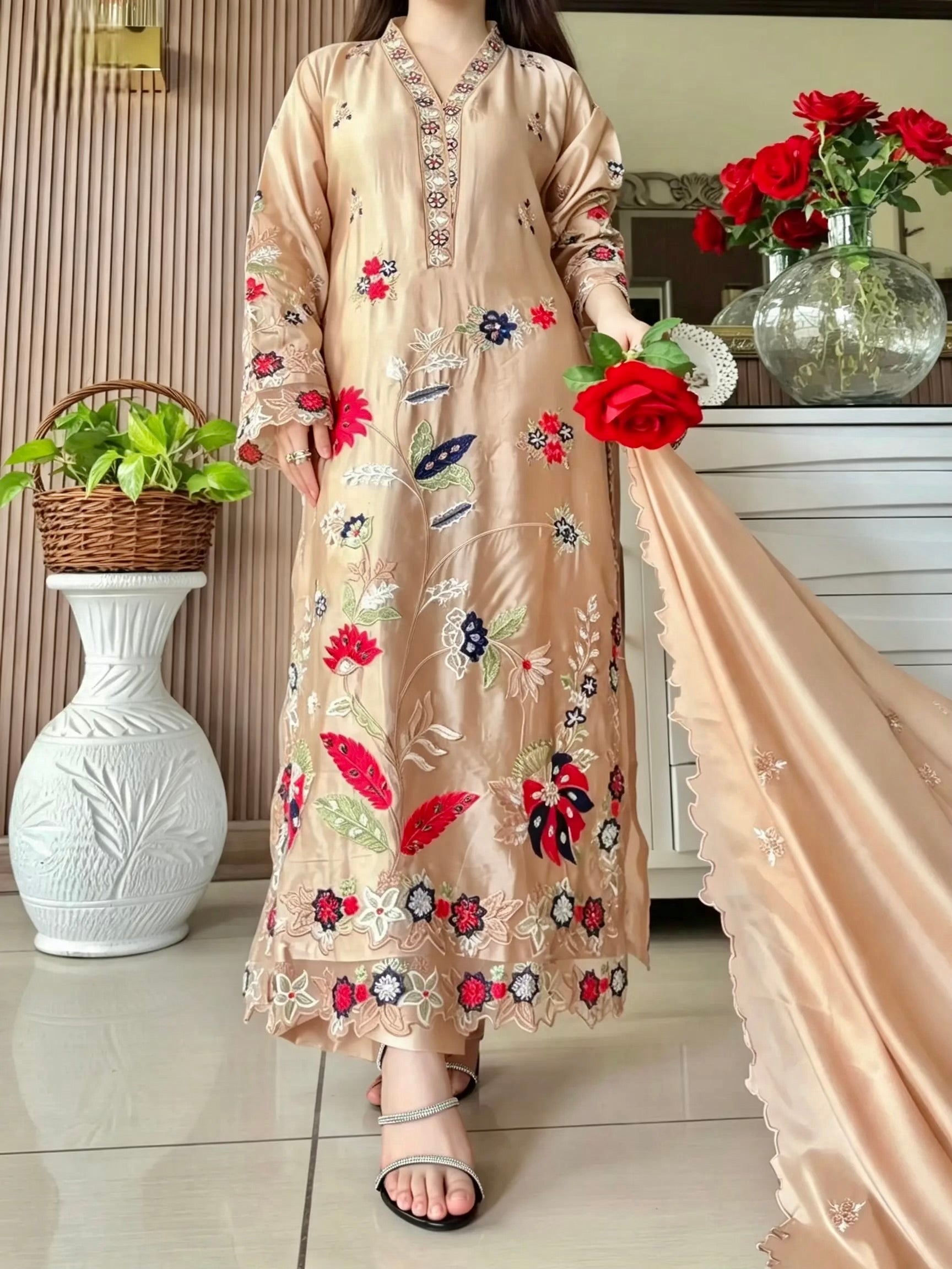 Noor e gul golden kaftan